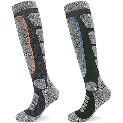 2 Pairs Thermal Ski Socks for men 9-12, Cold Weather Knee-High Thermal Socks,Walking Hiking Socks for Men Thick Cushioned Wicking Cycling Riding Mountaineering Cotton Socks… Cover