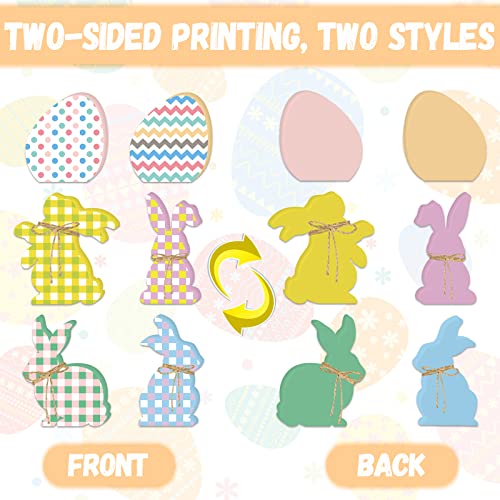 Vabamna Easter Bunny Decorations Table Centerpiece - 6Pcs Easter Bunny Egg Wooden Signs Tabletop Centerpiece For Farmhouse Spring Easter Home Decorations #TOP4