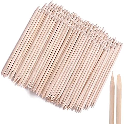 AMOSTBY Orange Sticks For Nails - 300PCS Wooden Cuticle Pusher Stick Cuticle Pusher,4.5 inch Nails Cuticle Remover Tools for Manicure Pedicure Cover