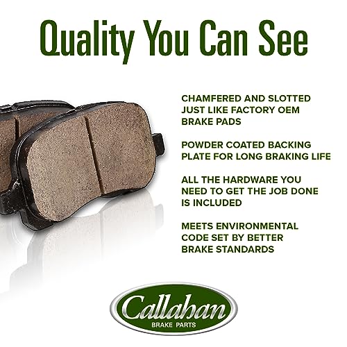 Image of Callahan Brake Parts Rear Brake Kit For Buick Encore 2018-2022, Chevrolet Trax 2018-2022 [Model Specific] Replacement Brake Rotors with Ceramic Brake Pads