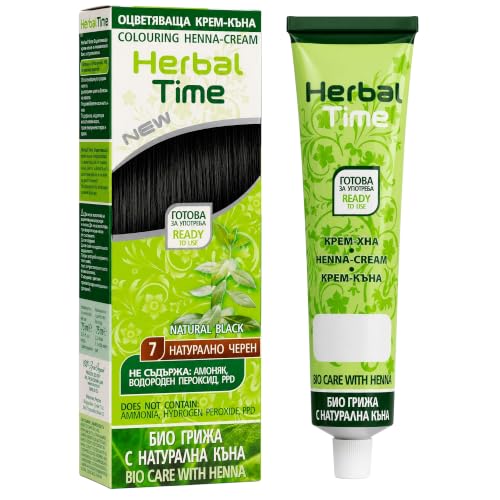 Herbal Time Henna Tinte Cabello 7 Negro, 75 ml
