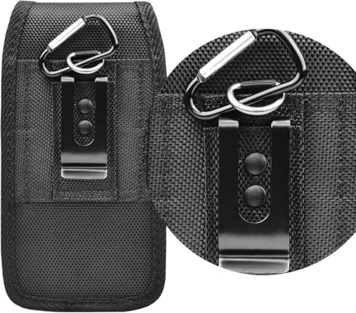 Image of Men's XXL Mobile Purse Holster - Waist Belt Clip Pouch and Nylon Cell Phone Case with Card Holder - Durable Mobile Phone Bag for Convenience and Security