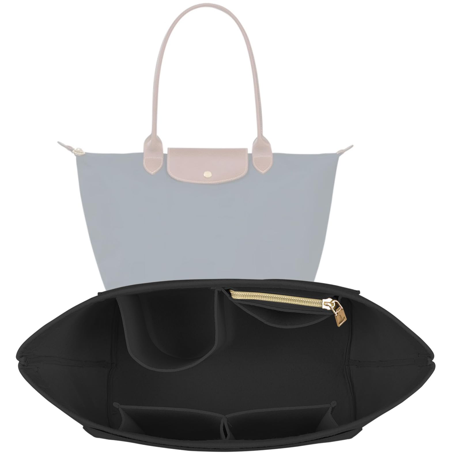 Lckaey purse Organizer for le pliage Insert organizer tote insert medium bag organizer insertstote insert organizer 1032black-M
