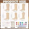 Blueweenly 24 Pcs Cowboy Party Favors Wood DIY Crafts, Unfinished Western Crafts Wooden Ornaments for Western Theme Birthday Party Classroom DIY Activities #1