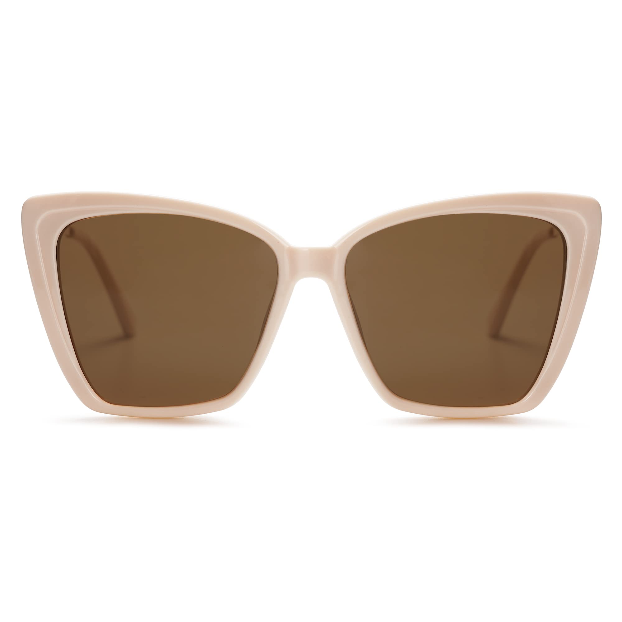 SOJOS Trendy Polarized Sunglasses For Women Retro Womens Oversized Square Cat Eye Sun Glasses UV Protection SJ2206