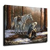 George Washington Praying In The Snow Poster Canvas Print Painting Picture Wall Art Home Hallway Bedroom Living Room Decor (16x20 inch,unframe)