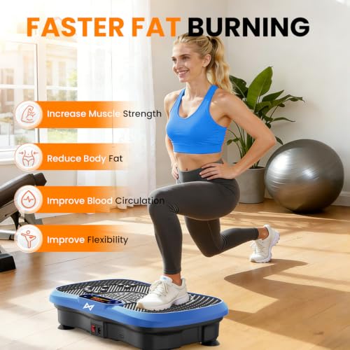 AXV Vibration Plate Exercise Machine Fitness Platform Body Vibrating Board | Powerful 200W Oscillating 120 Level Curved Design Shake Plate for Lymphatic Drainage Recovery Whole Body Toning With Handles - image 3