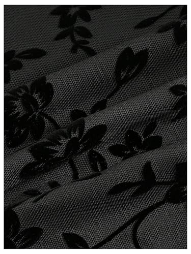 Verdusa Women's Floral Print Short Cami Dress Tie Front Lettuce Trim Mesh Sleeveless A Line Dresses4