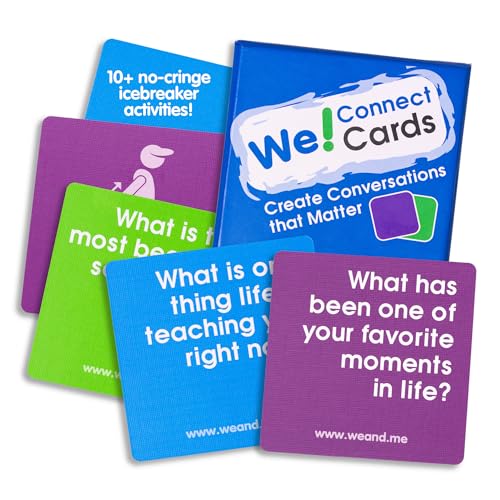 We! Connect Cards - Conversation Cards to Build Trust & Connection - Ideal Office Games, Ice Breakers & Educational Team Building Games - Featured by TEDx (60 Color-Coded Pieces)