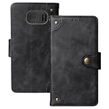 Anybird Nero Retro Pelle Case per SPC HARMONY 4G 2.4" Custodia Caso Premium Leather Cover Flip Guscio Protettiva Copertina Portafoglio Magnetico Anti Urto e Anti Graffi