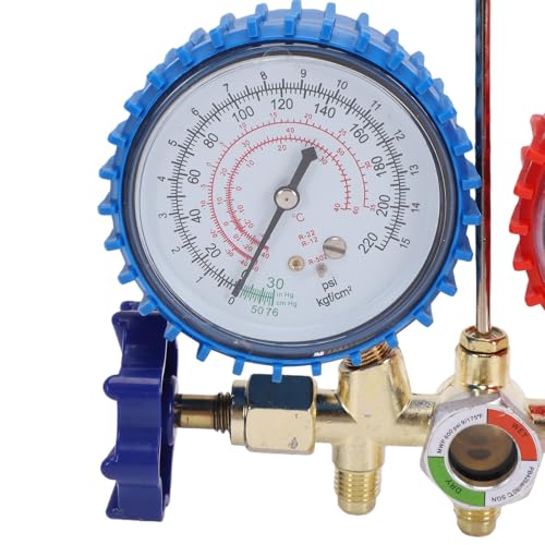 Kit de manómetro AC para automóvil y aire acondicionado doméstico, compatible con refrigerantes R134a, R22, R12 y R502 miniatura 7