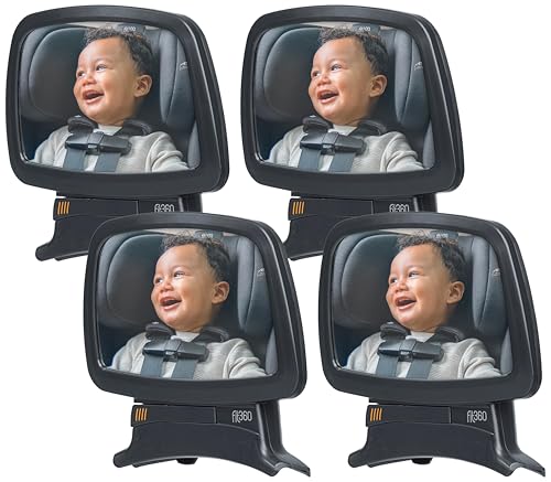 Image of Chicco Fit360 Mirror Car Seat Accessory for Fit360 Rotating Convertible Car Seat, Shatter-Resistant, for Rear-Facing, Anthracite /Grey (Pack of 4)