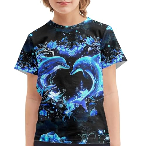Image of JEOCODY Boys Girls Graphic Tees Funny 3D Printed Short Sleeve T-Shirts 3-16T