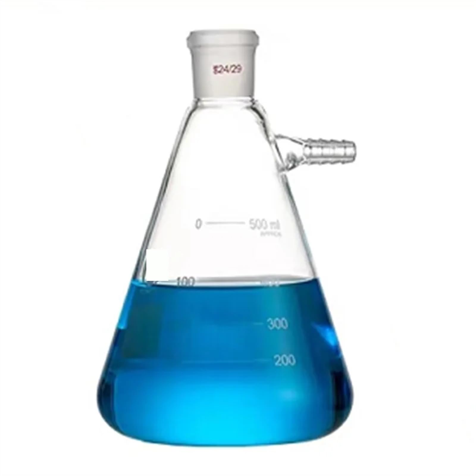 Frasco de vidrio for laboratorio, matraz succión filtración boca molienda al vacío 25 ml a 2000 con boquilla superior(2000ml caliber24)