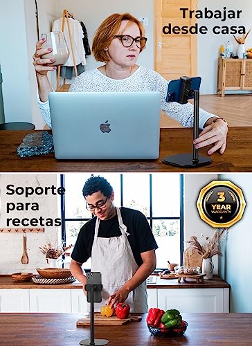 COOPER ChatStand, Soporte Movil Mesa Ajustable para Grabar, Tripode Movil Videos, Soporte Telemovel Mesa, Tripe Telemovel, Tripode para iPhone et Samsung et Android (Blanco Escarcha) - imagen 7