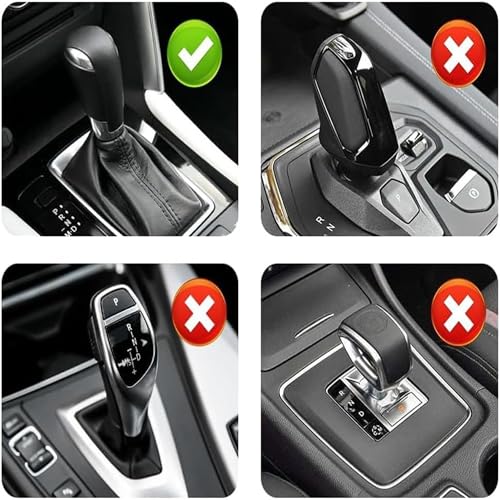 Image of DETACHI Car Gear Knob Cover Premium PU Leather Black Non Slip Waterproof Gear Shift Protector Universal Fit for Cars SUVs Trucks Durable Diamond Design Handbrake Cover Stylish Car Interior Accessory