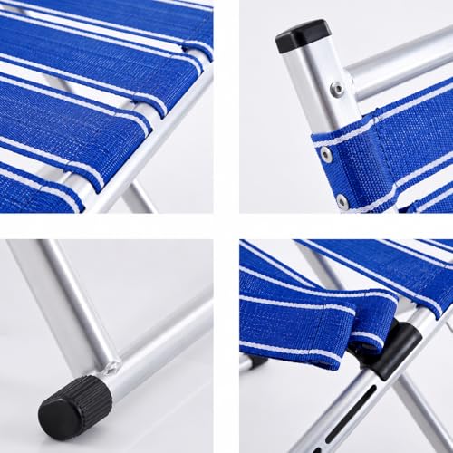 Image of AARKRI SALES Portable Folding Stool - Heavy Duty Outdoor Chair for Camping, Hiking, Fishing, Picnic - Collapsible Mini Travel and Garden Seat (Foldable Chair Blue new)