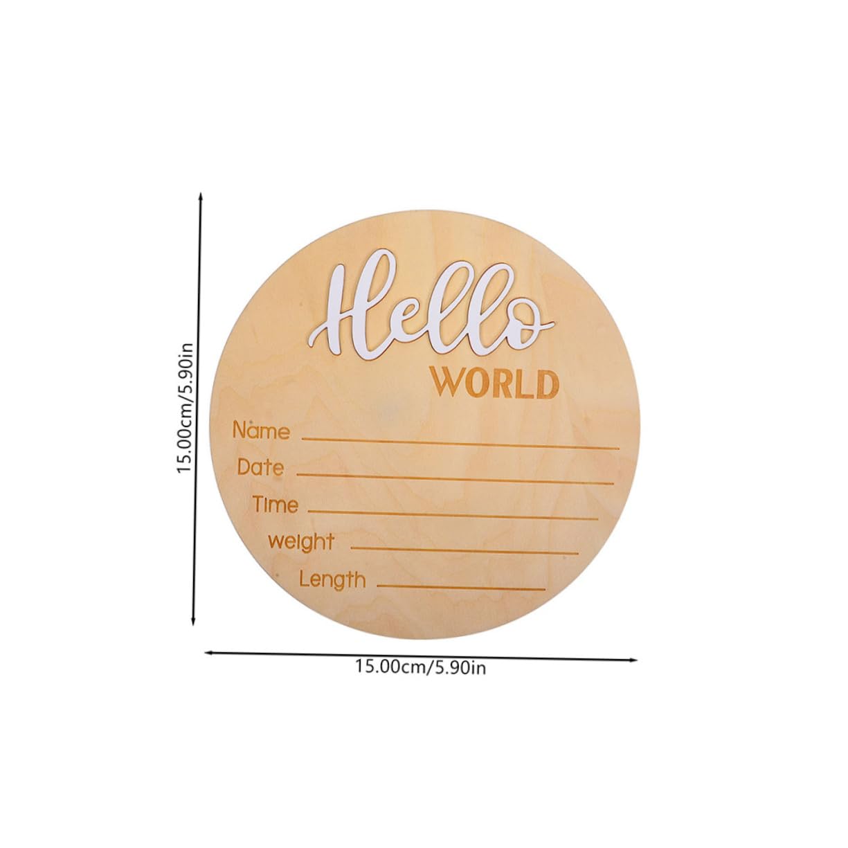 ULDIGI Newborn Sign 2pcs Wooden Baby Name Plate Birth Announcement Photo Prop for Party