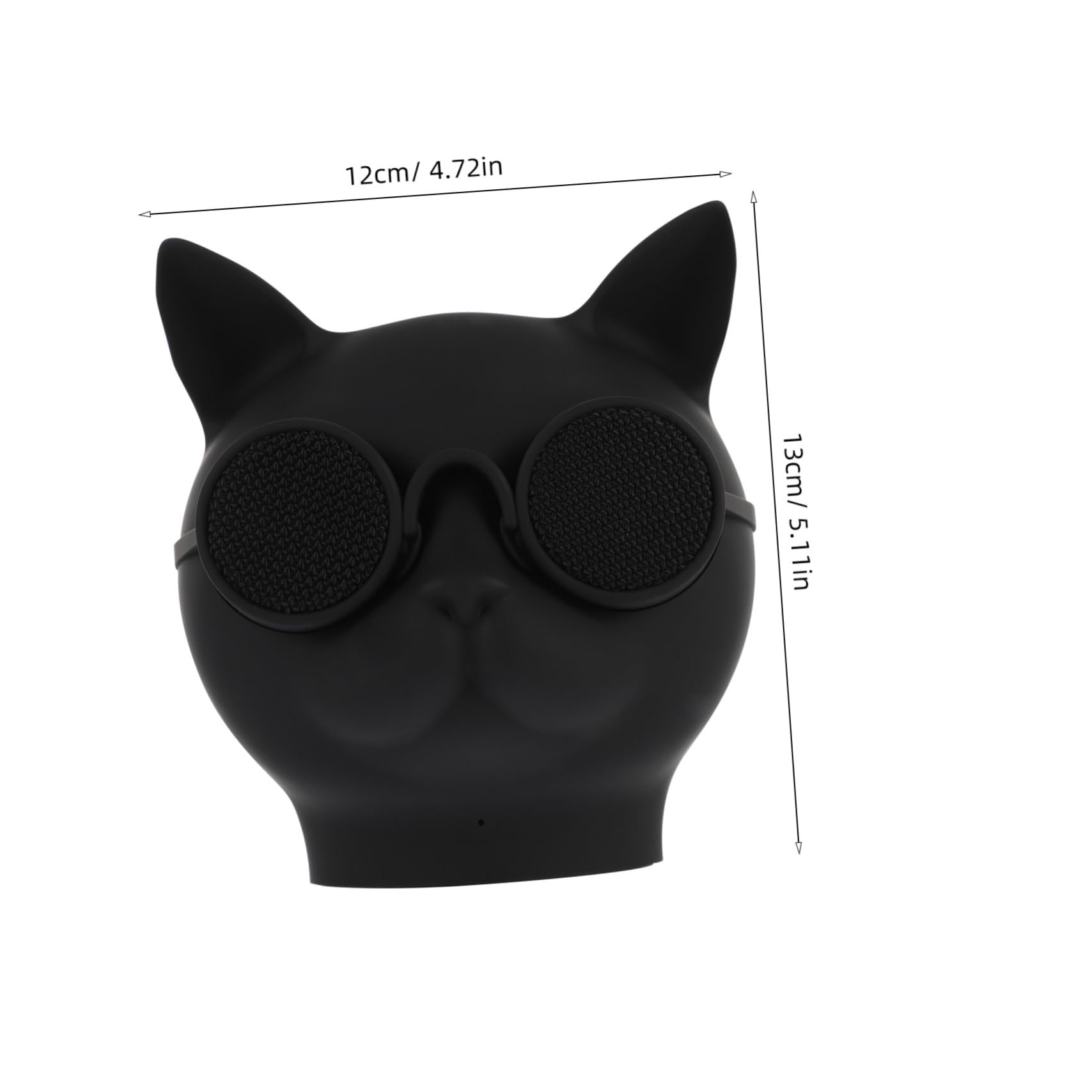 Mikikit Petit Haut-Parleur sans Fil de Tête de Chat, Enceinte Mini en Plastique Noir Batterie 1500mah pour Maison et Bureau