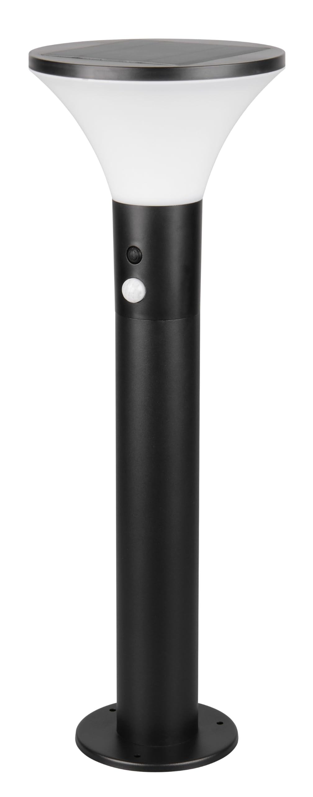 Reality Leuchten LED Éclairage d’allée extérieur GORDA R54676132, Plastique Noir mat, LED 3,5 watts, Hybride solaire/batterie, Capteur crépusculaire, Capteur de mouvement
