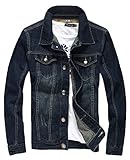 XueYin Men's Denim Jacket Slim Fit