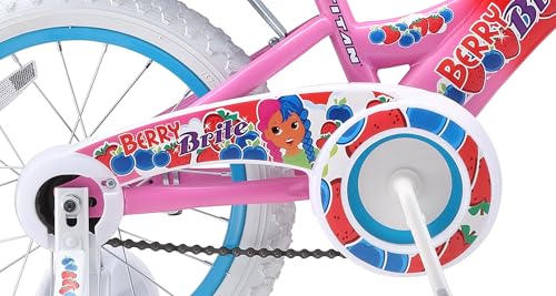 Image of Titan Girls BMX Bike for Kids Ages 4-7, 16-Inch Wheels, 9-Inch Frame, Training Wheels, Toy Seat, Doll Basket, Streamers, First Bike, Princess Bicycle, Gift for Girls
