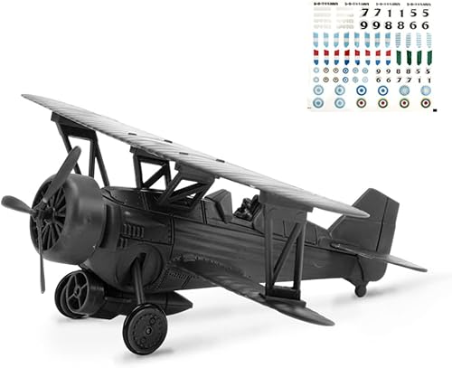 ViiKONDO Kit de modelo de avión de guerra, juguete de construcción a escala 160 Hawk-3 Fighter Jet WWII Guerra Mundial Aviación Militar Warcraft con