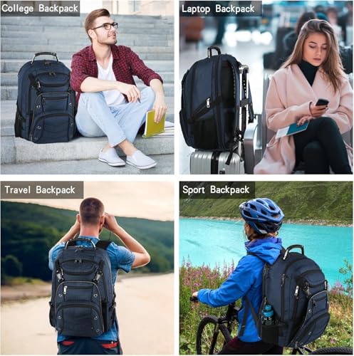 Image of VECKUSON 18.4 Laptop Backpack for unisex, 60L Extra Large Gaming Laptops Back Bag,TSA Friendly Flight Approved and RFID Anti-Theft Pocket Heavy-duty Pack,21.3 * 15.7 * 11.8inch Blue