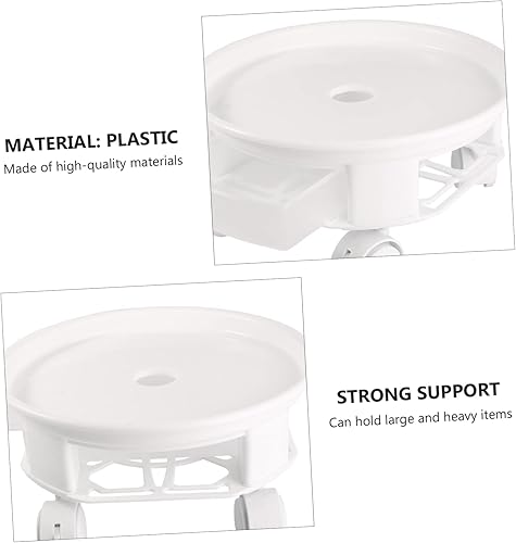 Miniatura 5 de Yardwe 2 piezas en plantas estante cajón maceta Er redondo ruedas Ing Movers Tey Saucer jardín Ers base y soporte flor cajones cubierta alfombra