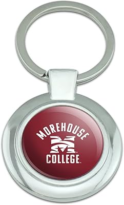 GRAPHICS & MORE Morehouse College Maroon Tigers Logo Keychain Classy Round Chrome Plated Metal