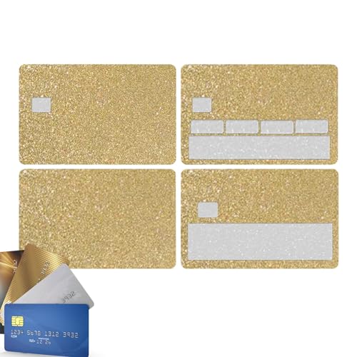 Etiqueta engomada de la tarjeta bancaria, Pegatinas de la tarjeta de crédito, 4 piezas de revestimiento de tarjetas de extraíbles, Película protectora de la tarjeta sin Burbujas, sobre de