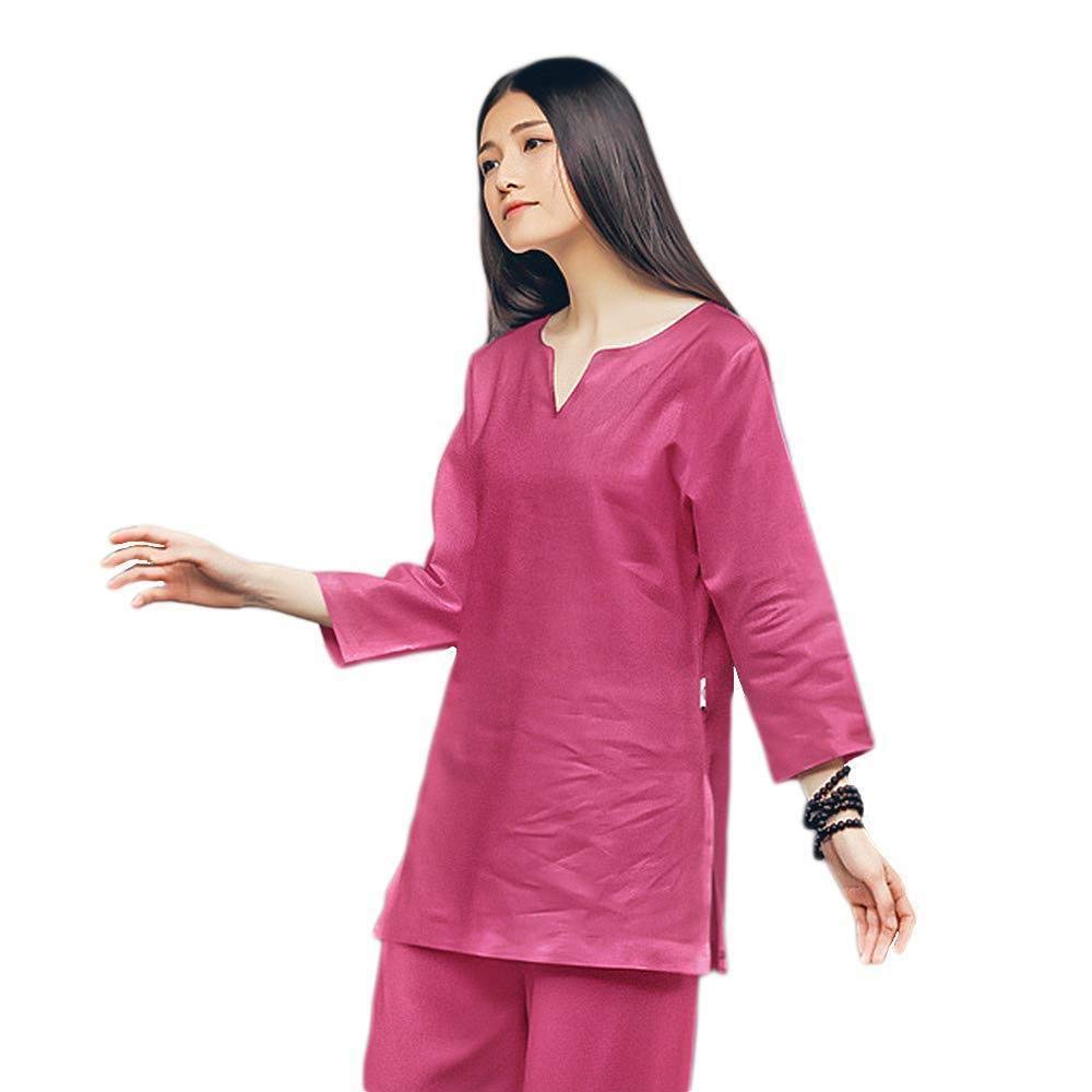 Tuta da Meditazione per Donna Zen Kung Fu Uniforme Cinese Tai-Cotone,C-XL