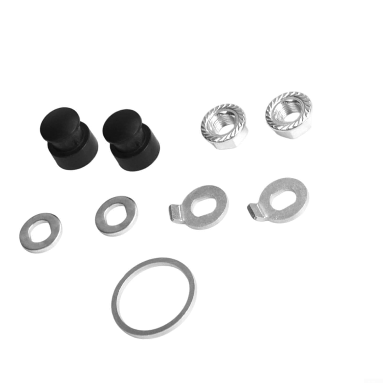 Alanmoship 1 Set for M14 Electric Bicycle Motor Nut Washer Spacer, Alloy Steel Locking Kit for Ebike Front Rear Wheel, Black Silver(12mm)