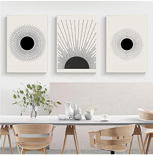 Peinture Murale Soleil Mid Century Salon : Déco Toile KEBIA 70x100