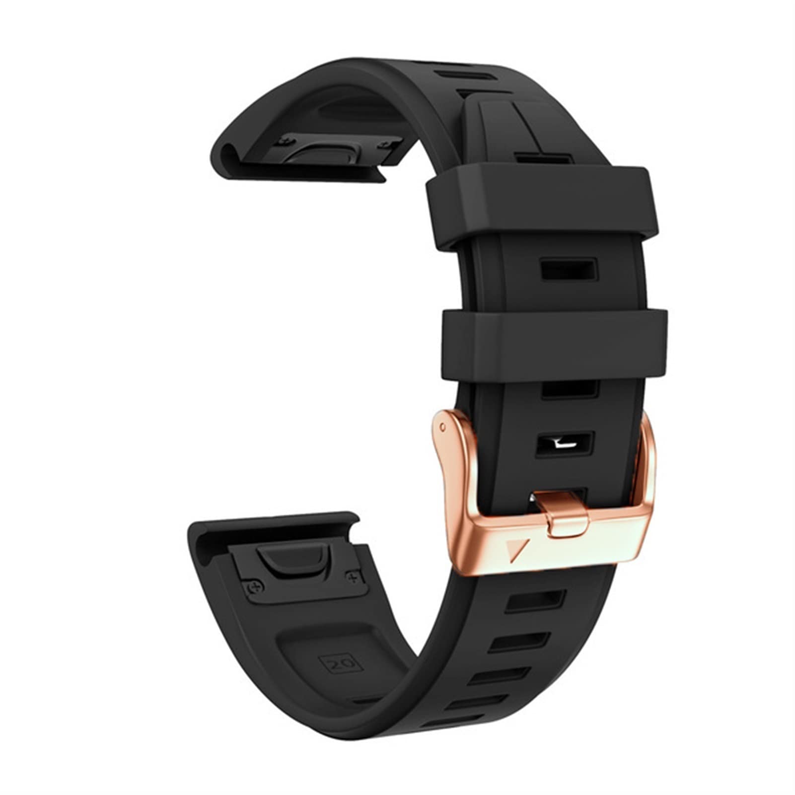 Zamiennik paska do zegarka Garmin Fenix 5S/5S Plus/6S/7S/Instinct 2S/D2, szybkie dopasowanie, miękki silikonowy pasek z klamrą w kolorze różowego złota, oddychająca wodoodporna opaska na