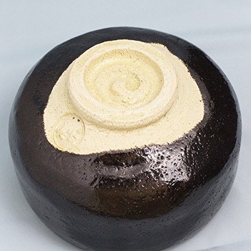 Amazon | 短冊家和楽 黒楽茶碗（抹茶碗） 〔川嵜和楽（川崎和楽