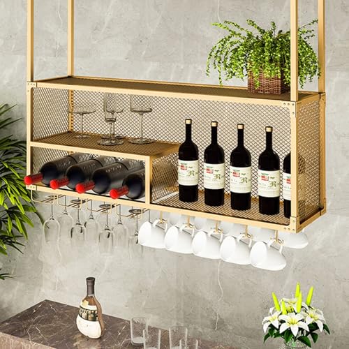 Présentoir à vin suspendu à 2 niveaux pour libérer le comptoir - 5