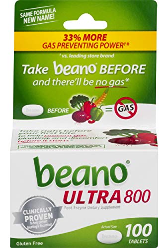 beano Ultra 800 Gas Prevention, Food Enzyme Dietary Supplement, Help Digest Gas-Causing Foods