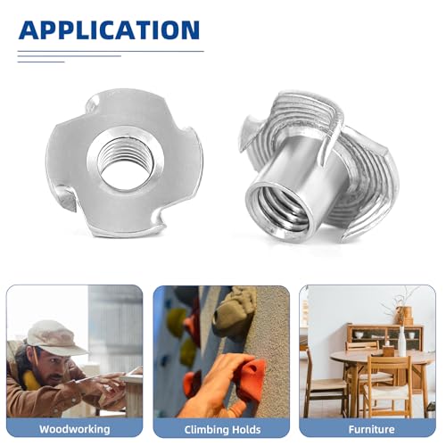 Bykonh 306.1420P25 1/4"-20 T-Nuts, 304 Stainless Steel 4 Pronged Tee Nuts thumb #3