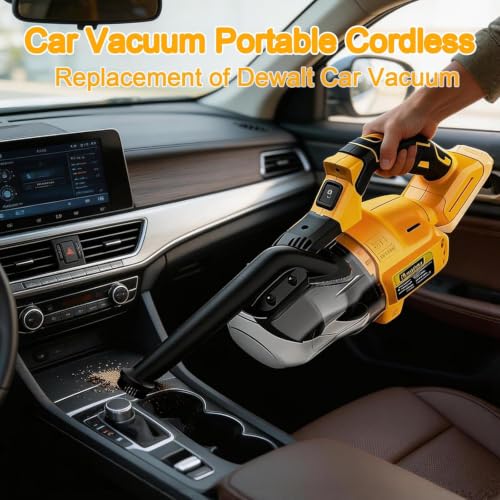 Image of Handheld Vacuum Cordless 20V with 2-Pack 4Ah Batteries and Charger, 5-in-1 Car Vacuum with 400W Powerful Motor by De-Walt Technology, for Home, Car, Pet Hair