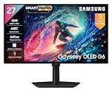 Samsung 27" Odyssey QD-OLED G6 Gaming Monitor(Smartchoice) | QHD 2560 x 1440| 240 Hz| 0.03ms | Ergonomic Stand | Pantone Validated| Glarefree | TrueBright 300| G-Sync| Free Sync| LS27HG612SWXXL| Black