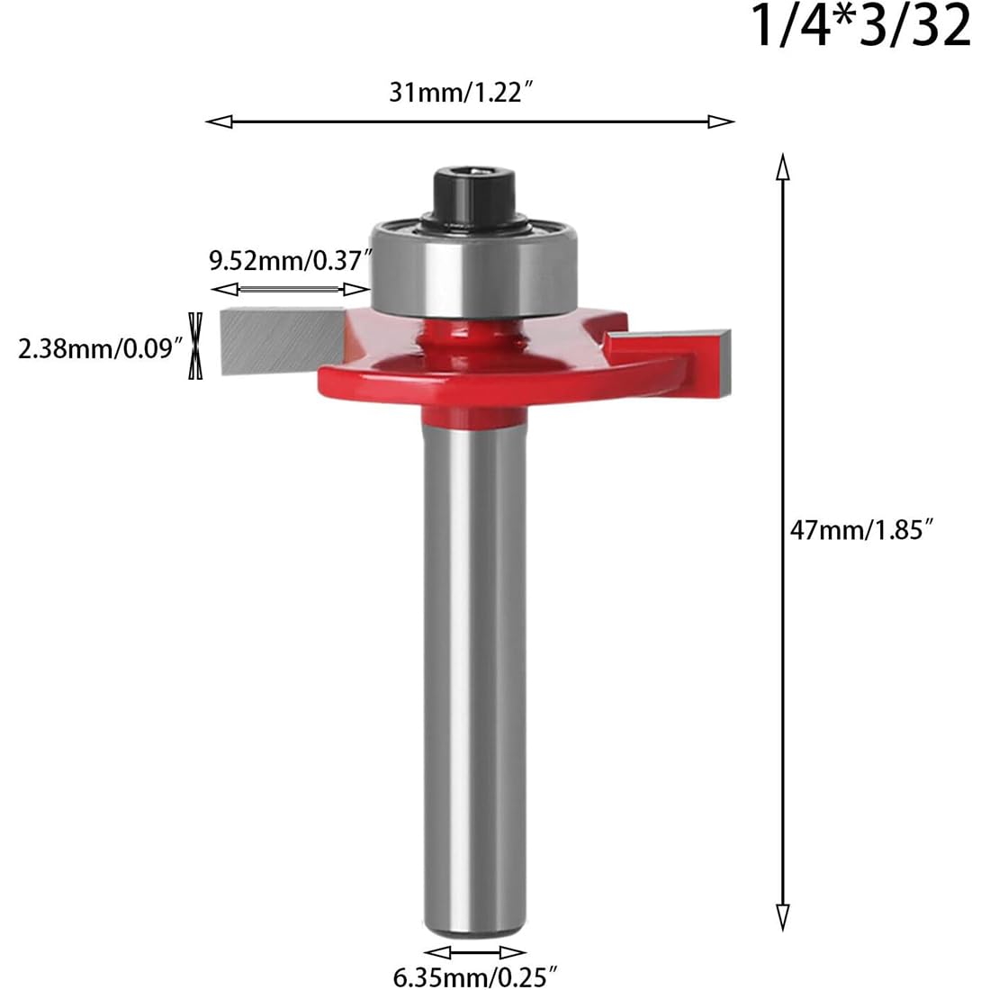 2pcs 1/4" Shank 2mm Slot Cutter Bit for Knock-On Furniture T Trim, Router Bit for Campervan Motorhome, Woodworking - Image 2