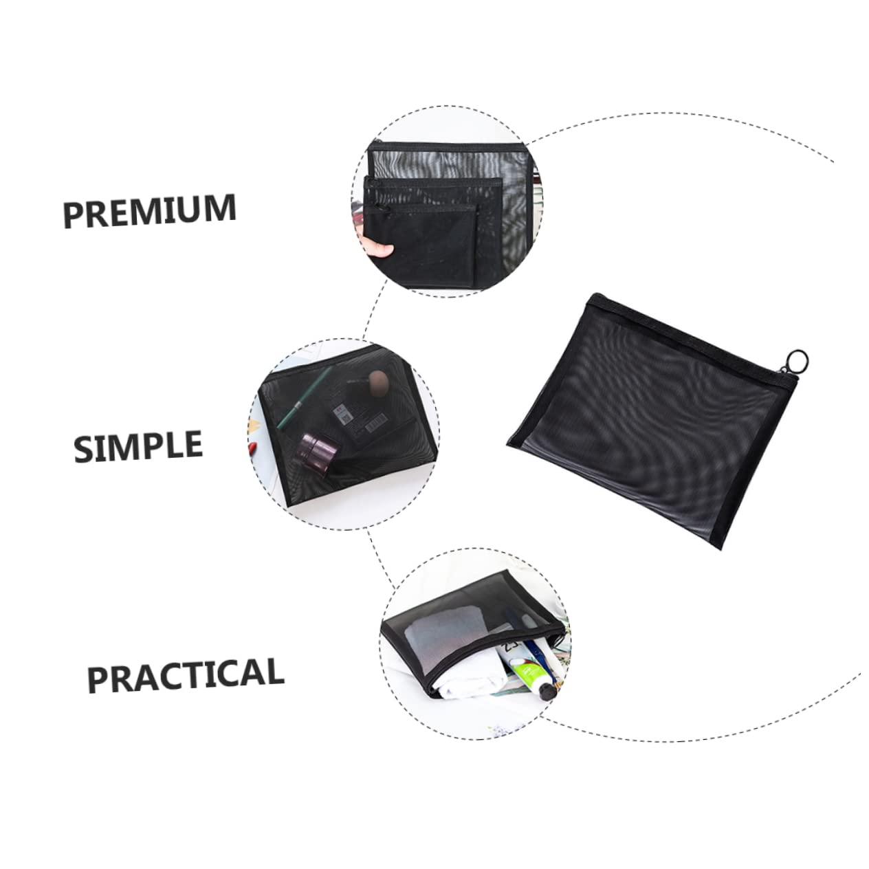 DOITOOL 10pezzi Borsa Cosmetica Rete Da Organizer Per Toilette e Viaggio Pratica Pochette Per Cosmetici e Necessità Personali Design Elegante e Leggero