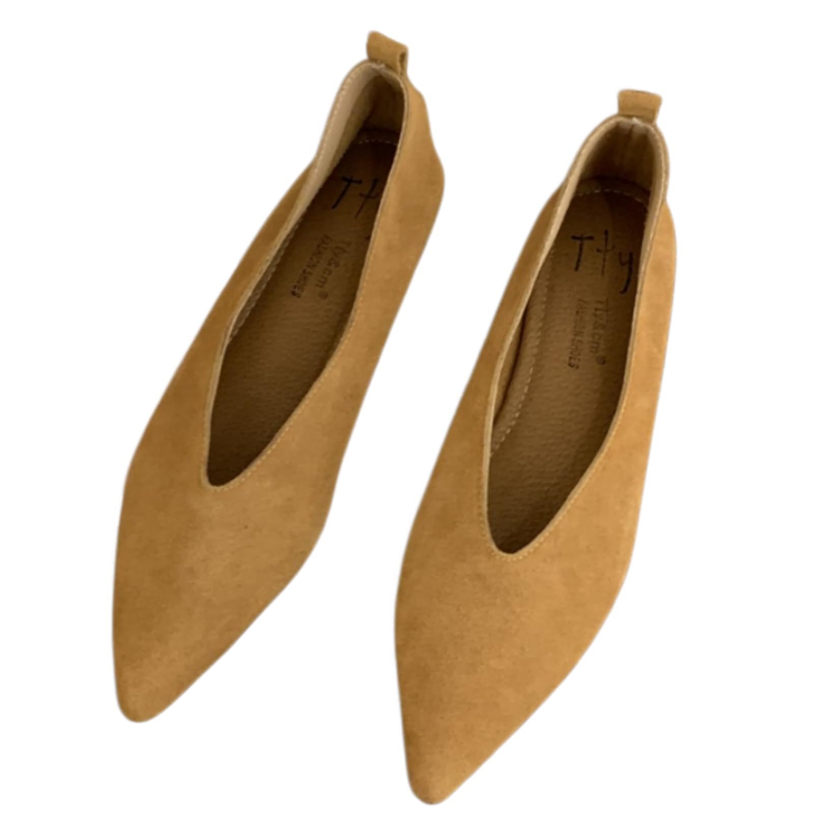 Japonki tańczyliśmy Kobieta Zamsz Kwadratowy Stopy Vintage Mieszkania, Miękkie Slip-On Plecaki, Wygodne Buty Do Sukni Baletowej Do Codziennego Biura-Yellow -42