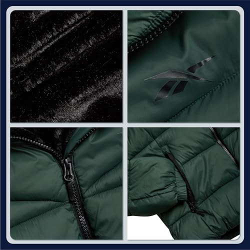 Image of Reebok Girls Winter Coat - Heavyweight Quilted Sherpa Lined Parka Puffer Jacket - Warm Winter Jackets for Girls