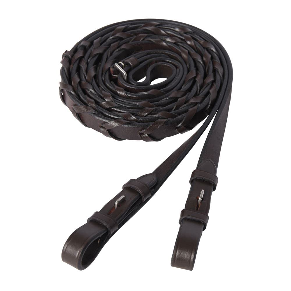 Dover Saddlery Build-A-Bridle Laced Reins, Oversize-5/8 x 60", Chocolate