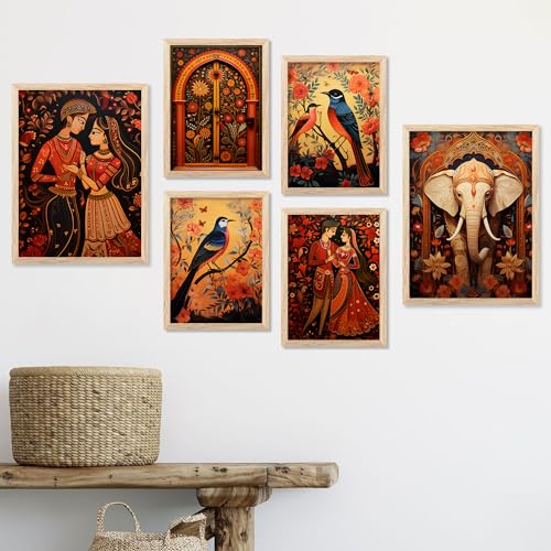 kotart Madhubani Art Paintings with Frame for Home Decoration - P...