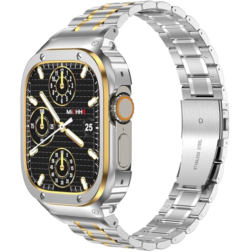 Image of MioHHR Stainless Steel Band with Case for Apple Watch Bands Ultra 3 /2 /1