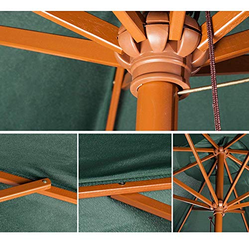 Parasol de aluminio ligero y robusto sombrilla 2.7m roja con toldo protector UV jardín 6