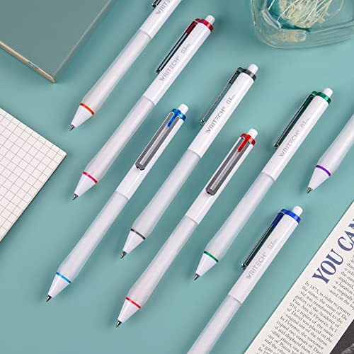 Bolígrafos retráctiles de gel WRITECH, multicolor 8 unidades miniatura 2